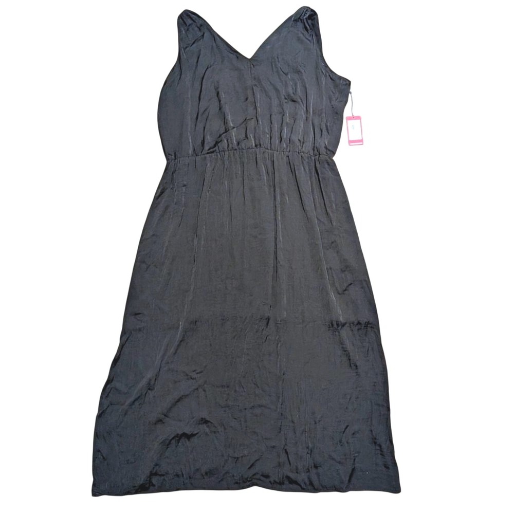 Vince Camuto Plus 2X 18 20 Black Maxi Tank Dress Flowy Classy LBD NEW NWT
